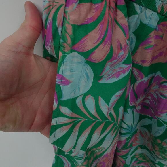 Tropical Ruffle Sundress 2X‎ Off Shoulder Floral Leafy Print Summer Resortwear - Picture 5 of 13